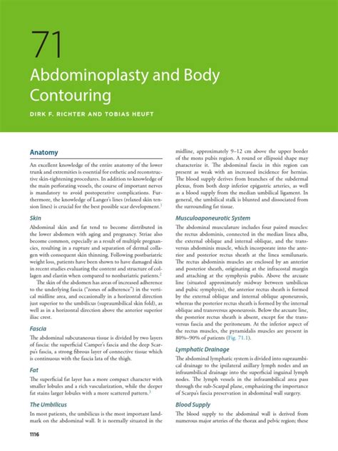 Abdominoplasty And Body Contouring Anatomy Pdf Abdomen Anatomy