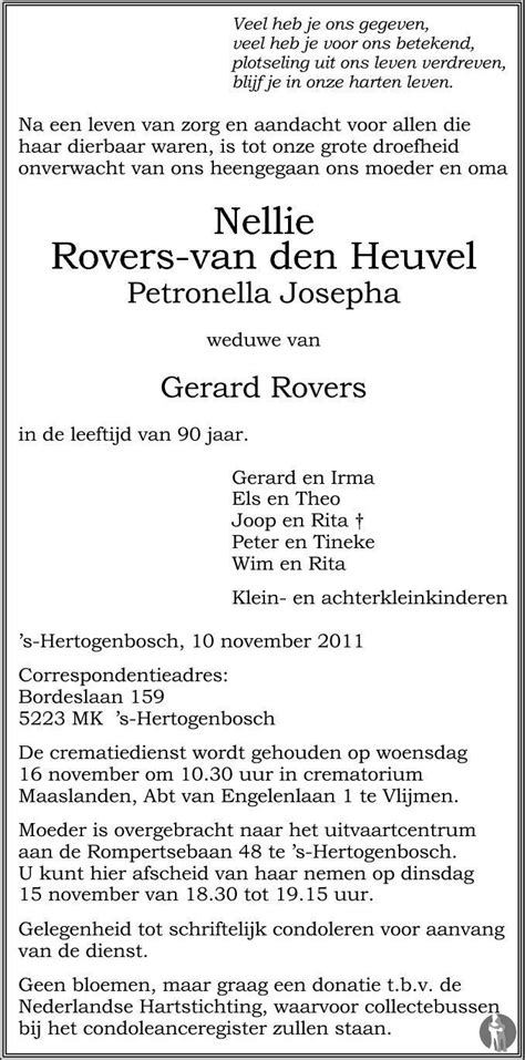 Petronella Josepha Nellie Rovers Van Den Heuvel 10 11 2011
