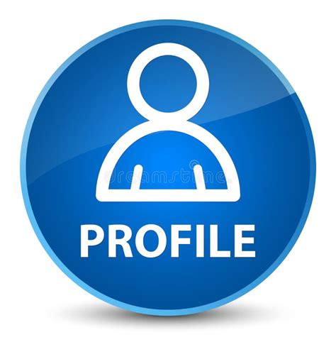 Profile Member Icon Elegant Blue Round Button Stock Illustration