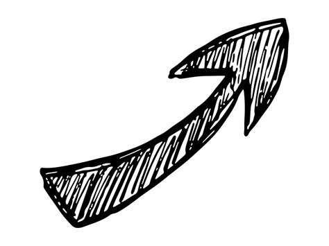 Hand Drawn Ink Arrow Illustration In Sketch Style Business Doodle