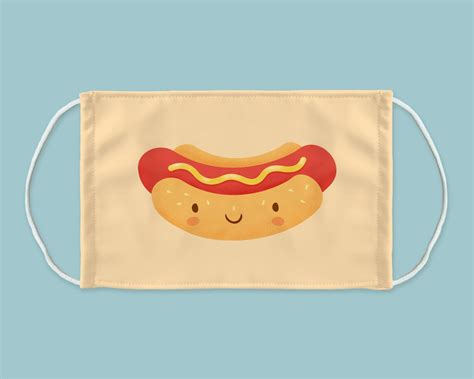 Hot Dog Face Mask In Adult And Kids Sizes Cute Face Mask With Etsy