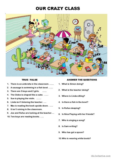 Our Crazy Class English Esl Worksheets Pdf And Doc