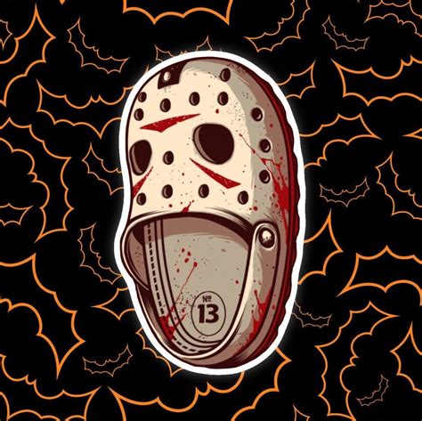 Jason Voorhees Croc Sticker Friday The 13th Halloween Etsy