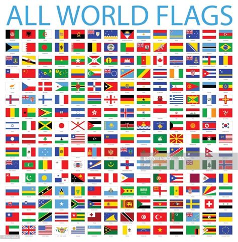 All World Flags Vector Icon Set Flags Of The World Al