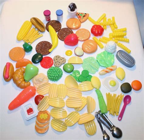 82 Piece Kitchen Toy Play Pretend Set Plastic Food Toy Huge Lot B Toy