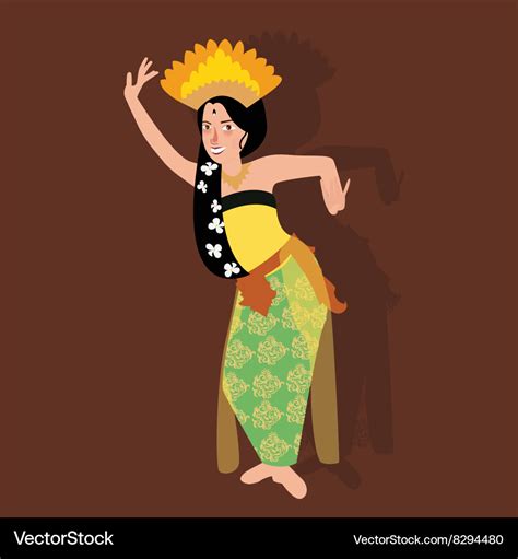 Bali Balinese Dancer Traditional Indonesia Dance Vector Image