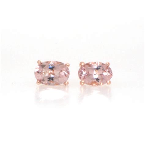 Buy 136 Carat Pink Morganite Stud Earring In 14k Rose Gold Bestingems