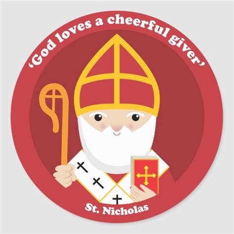 St. Nicholas Classic Round Sticker | Zazzle.com | St nicholas day, Nicholas, Saint nicholas