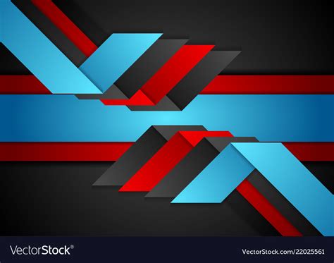Contrast Red And Blue Abstract Paper Background Vector Image