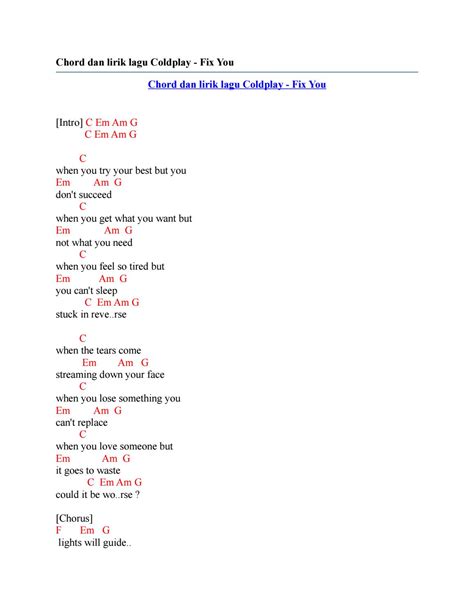 Ukulele chords and tabs for stuck on you by ross lynch. Chord dan lirik lagu coldplay fix you by Chord Zila - Issuu
