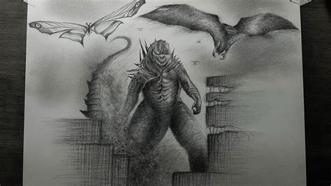 Dibujo De Godzilla Rodan Y Mothra Godzilla King Of The Monsters