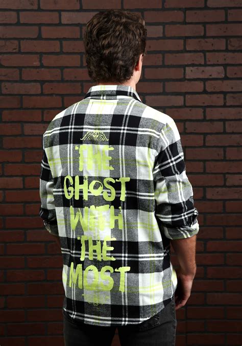 Cakeworthy Beetlejuice Long Sleeve Flannel For Adults