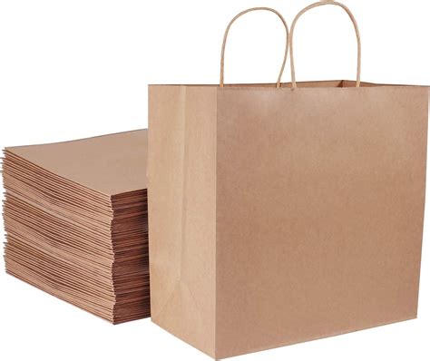 Paper Bags With Handles 28x15x28 Kslong 25pcs Large Brown Paper Bags