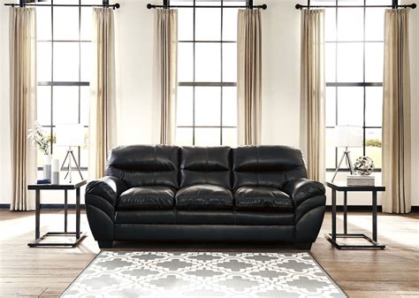 Ashley Tassler Durablend Leather Sofa In Black Read More At The