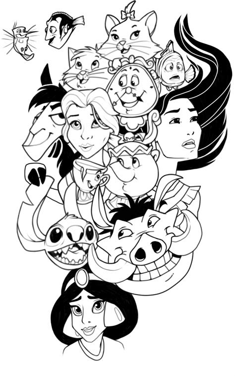 Disney Tattoo Lineart By Krawwly On Deviantart