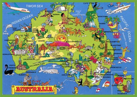 Tourist Map Of Australia With Cities Maps Of The World