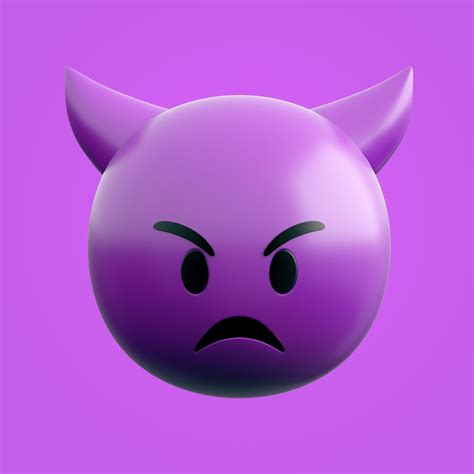 3d Model Emoji Angry Devil Vr Ar Low Poly Cgtrader
