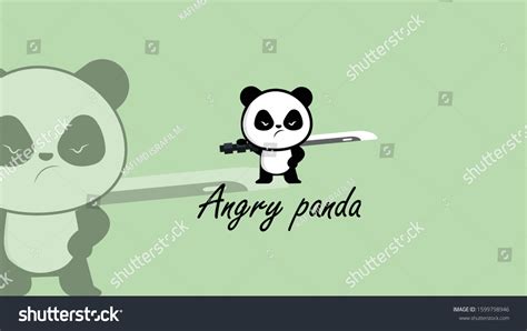 Angry Panda Logo Vector Illustrationstock Background Stock Vector