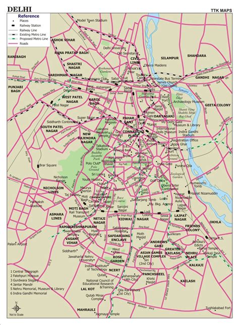 Delhi City Map City Map Of Delhi With Important Places Newkeralacom