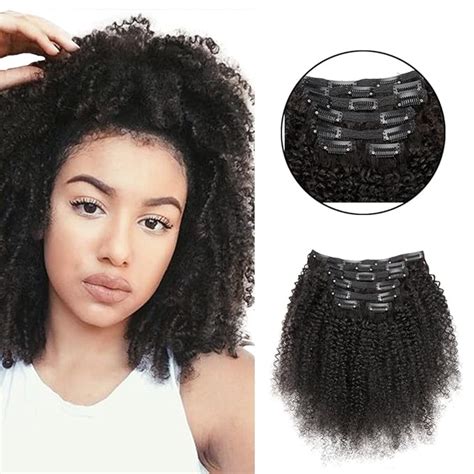 African American Afro Kinky Curly Clip In Hair Extensions