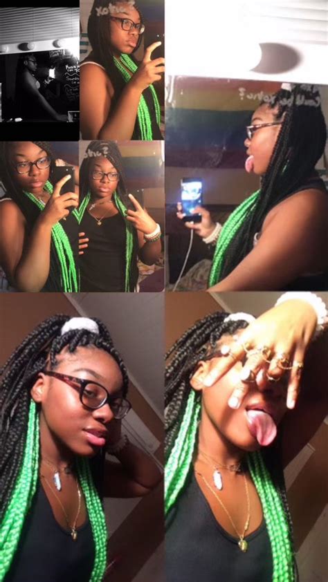 Black Green Peekaboo Braids Peekaboo Hair Dye My Hair Hair Styles