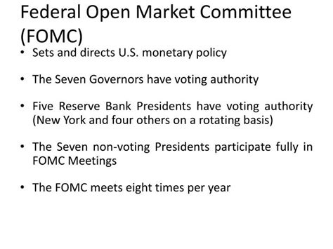 Ppt Federal Open Market Committee Fomc Powerpoint Presentation