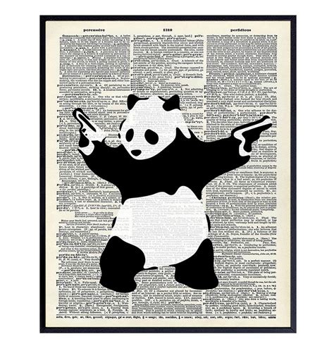Banksy Shooting Panda Poster 8x10 Graffiti Wall Art Home