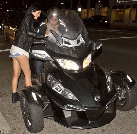 Kylie Jenner Rides Three Wheel Motorbike To Dinner As Kendall Plays