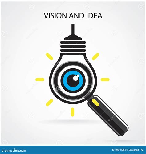Vision And Ideas Signeye Iconlight Bulb Symbolsearch Symbol Stock