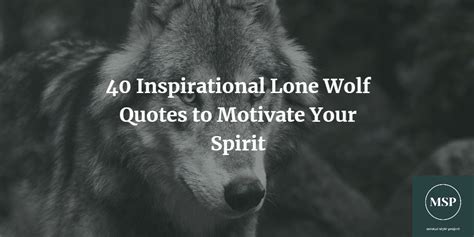 40 Inspirational Lone Wolf Quotes To Motivate Your Spirit Msp