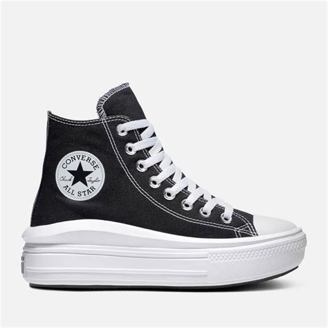 Converse Canvas Chuck Taylor All Star Move Hi Top Trainers In Black Lyst