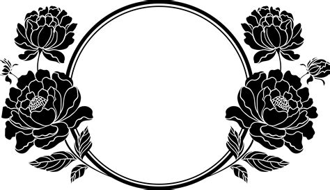 Round Flower Design Png Black And White Frame Drawing Ceiling Flower