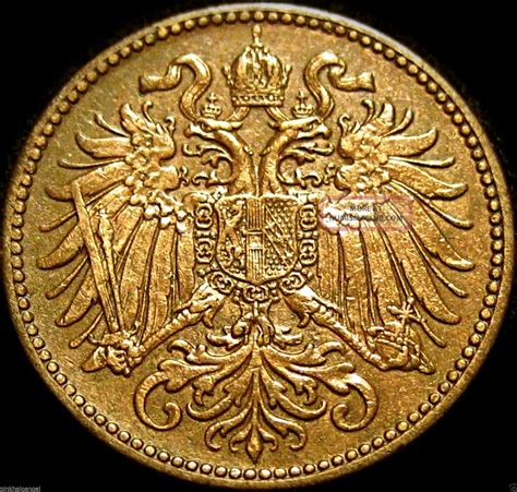 Rare Austria Austro Hungarian Empire 1897 2 Heller Coin Great Coin