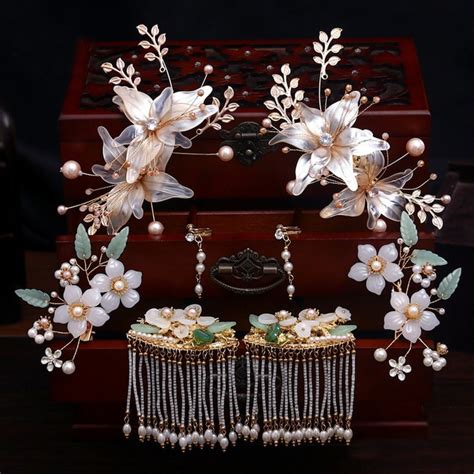 Ancient Chinese Hair Pin Chinese Wedding Headdress Flower Etsy