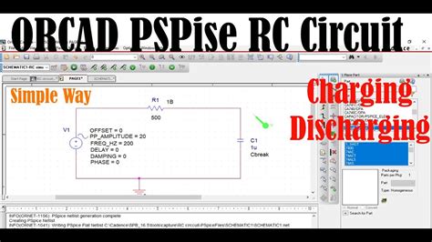 Rc Circuit Simulation Using Pspice Orcad Capacitor Charging