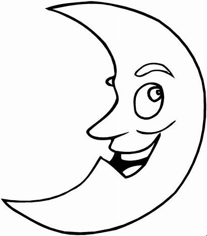 Moon Crescent Coloring Smiling Pages Printable Shape
