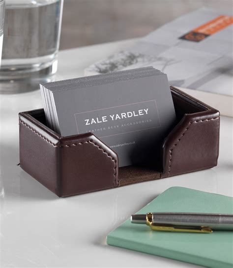 Besides good quality brands, you'll also find plenty of discounts when you shop for leather business card holders for men during big sales. Brown Leather Business Card Holder - Luxury Office Desk | Zale Yardley