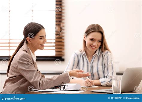 Female Insurance Agent Consulting Young Woman Stock Image Image Of Beautiful Caucasian 151330751