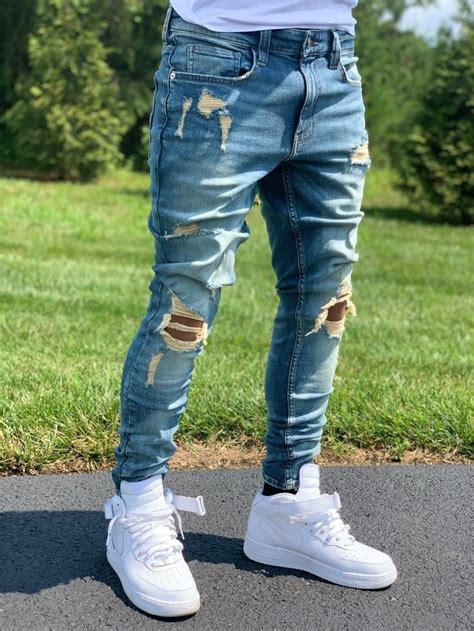 Pin By Swae Lee On Hacking B Jordan Ripped Jeans Men Mens Outfits