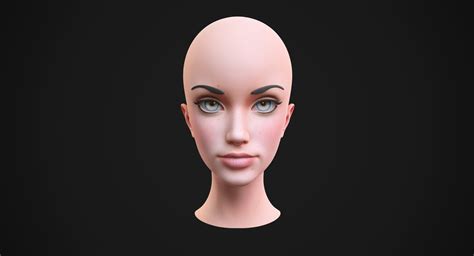 Stylized Female Head 2 3d Model Turbosquid 1163145