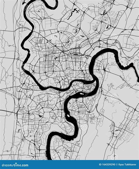 Map Of The City Of Chongqing China Stock Illustration Illustration