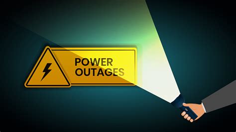 Power Outage Warning Poster In Yellow A Triangular Icon Of Electricity