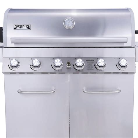 Monument Stainless Steel 6 Burner Liquid Propane Gas Grill With 1 Side