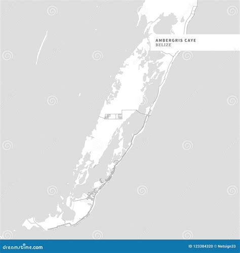 Map Of Ambergris Caye Island Stock Vector Illustration Of Island