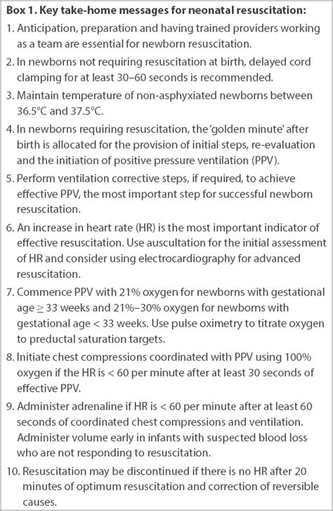 Singapore Neonatal Resuscitation Guidelines 2021 Smj