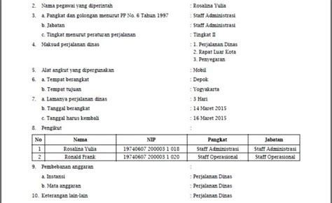 Contoh Format Dan Cara Buat Surat Perintah Tugas Perjalanan Dinas Untuk