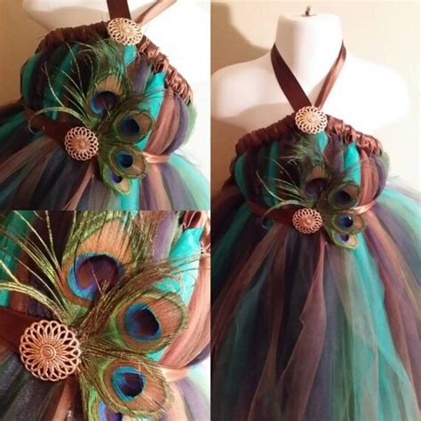 Peacock Tutu Dress With Peacock Feathers