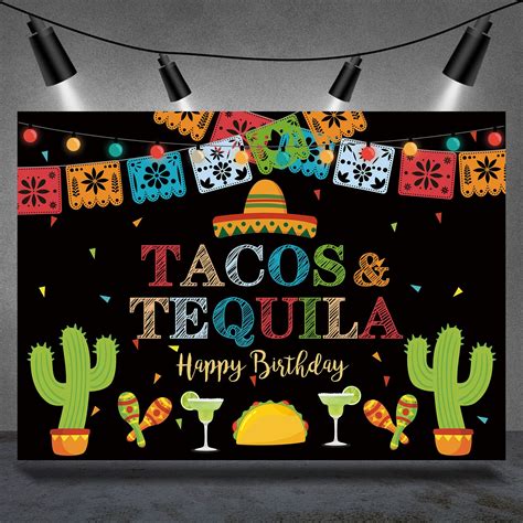 Buy Rsuuinu Mexican Fiesta Backdrop Happy Birthday Tacos And Tequila