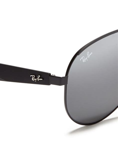 Lyst Ray Ban Titanium Frame Plastic Temple Aviator Sunglasses In Black