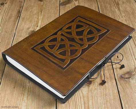 A4 Large Leather Bound Journal Celtic Knot Brown Leather Etsy